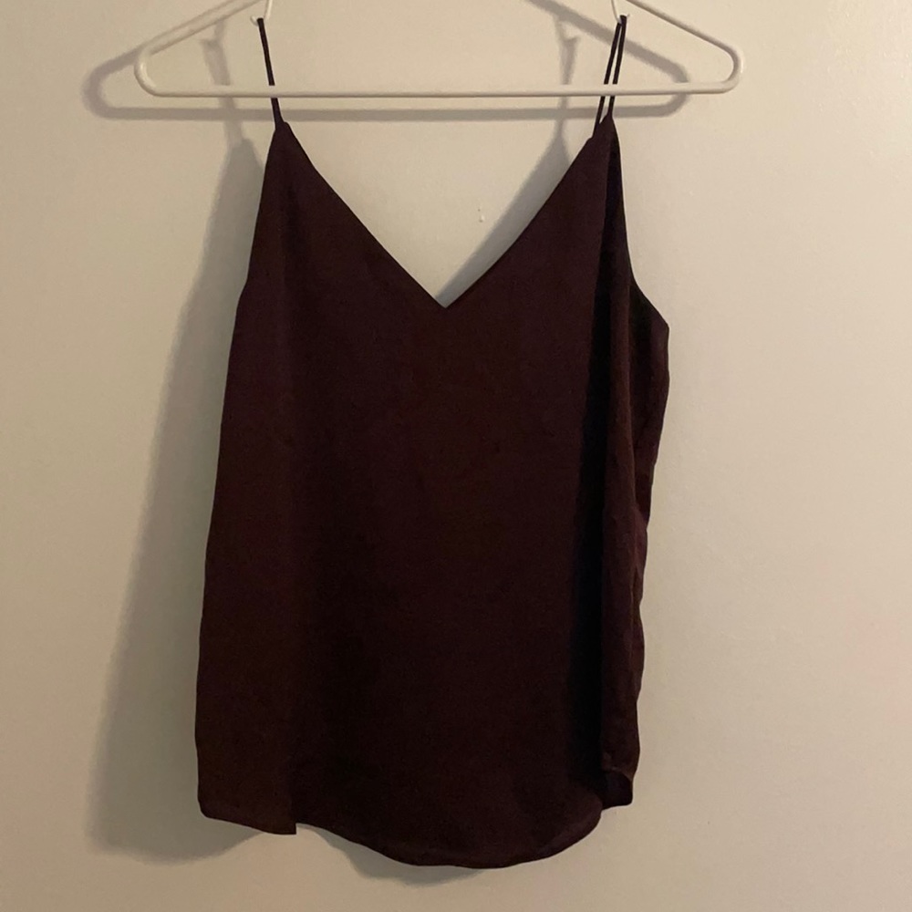Express Burgundy v-neck tank top